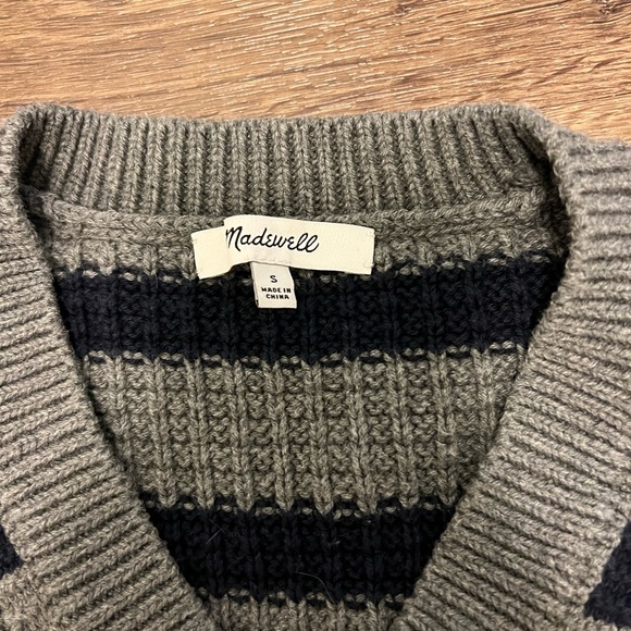 Madewell Waffle Knit Sweater Vest in Stripe - Size Small - Picture 6 of 9